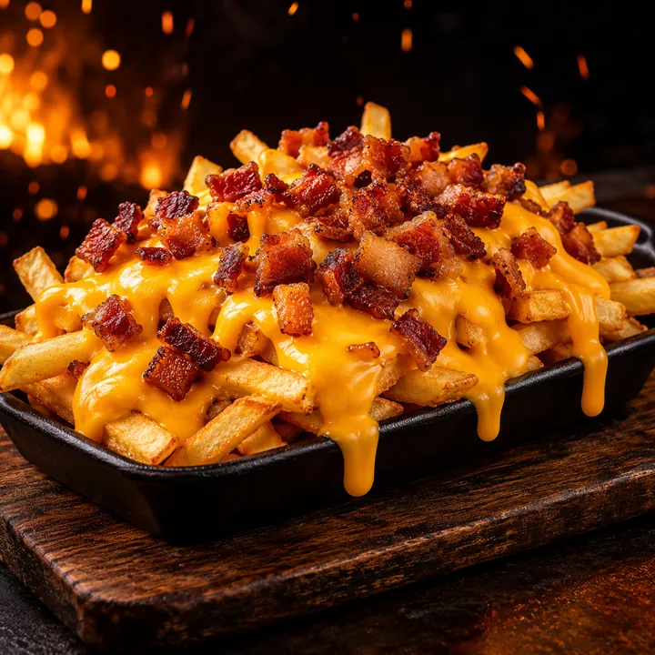 Batata Frita com Bacon e Cheddar