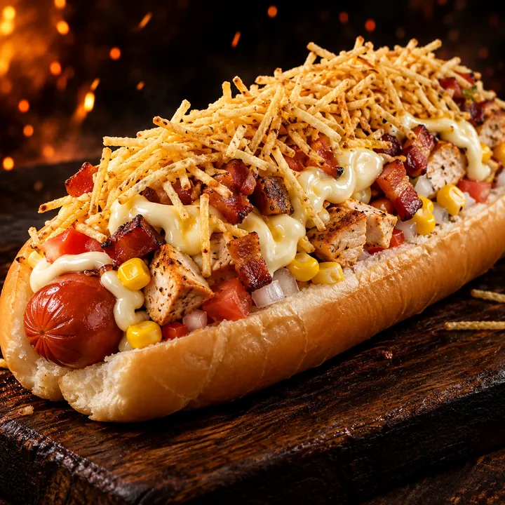 Hot Dog Frango com Bacon